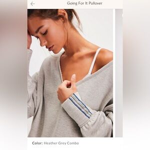 Going For It Pullover with lounge joggers, heather grey combo.